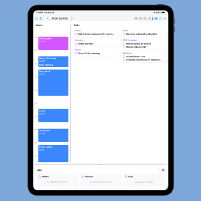 Lotus Planner expanded planner view